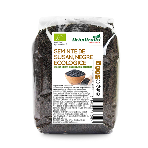 Susan nedecorticat negru BIO Driedfruits – 500 g Dried Fruits Cereale & Leguminoase & Seminte